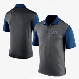 Nike Dri fit Men's Gray and Blue Colts Polo Golf Shirt